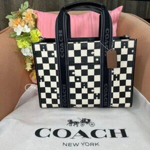 Coach Checkered Black and White women's Briefcase